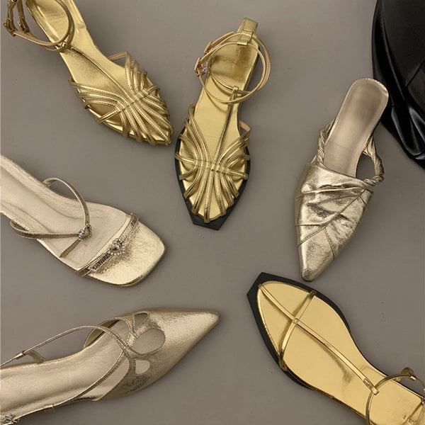 Gold Narrow Sandals