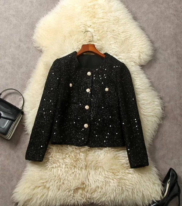 Sequined Tweed Jacket