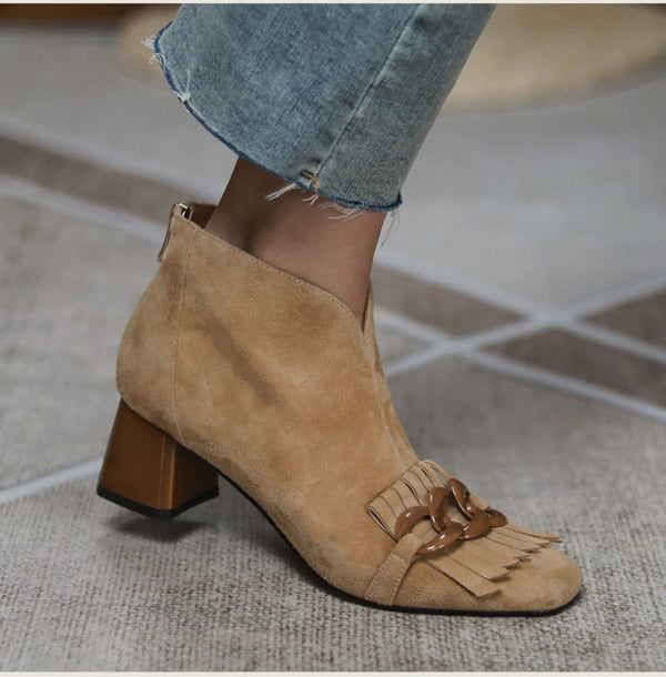 Top Suede Fringe Boots