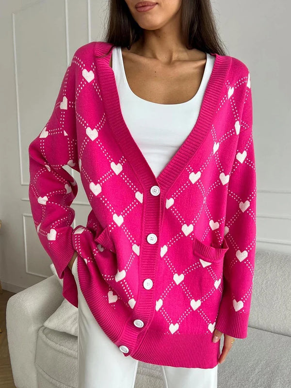 Pink Hearts Cardigan