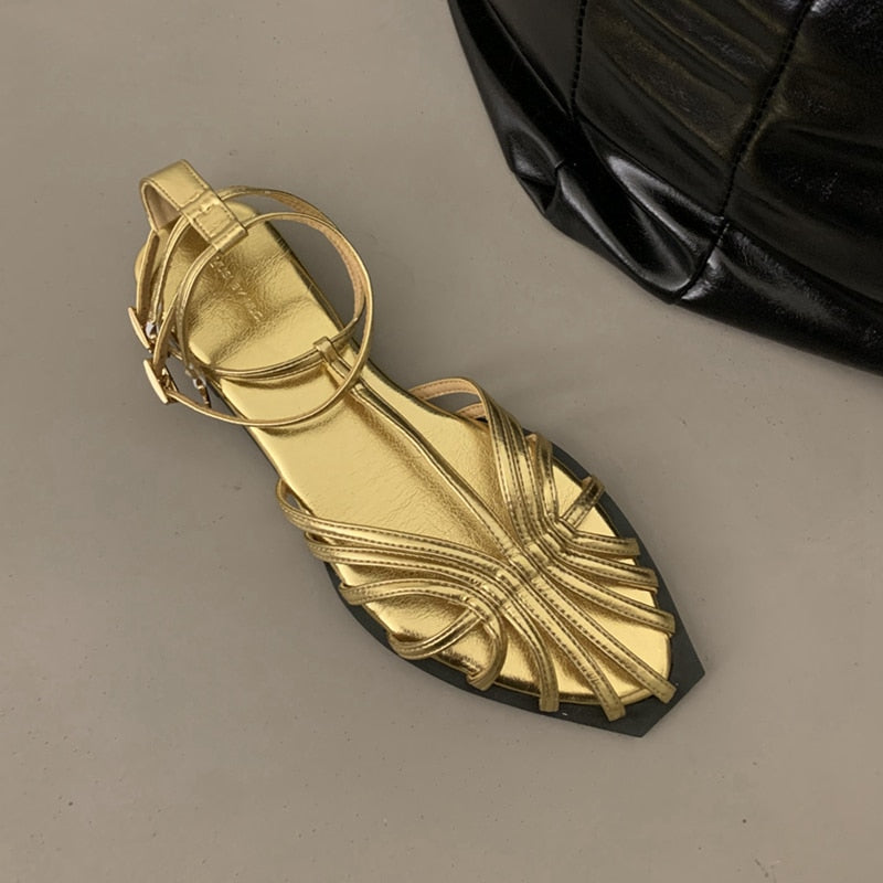 Gold Narrow Sandals