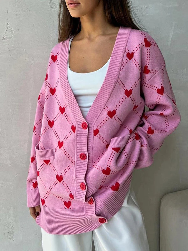 Pink Hearts Cardigan