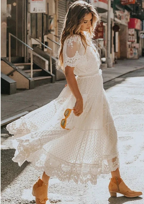 Lace Bohemian Maxi Dress