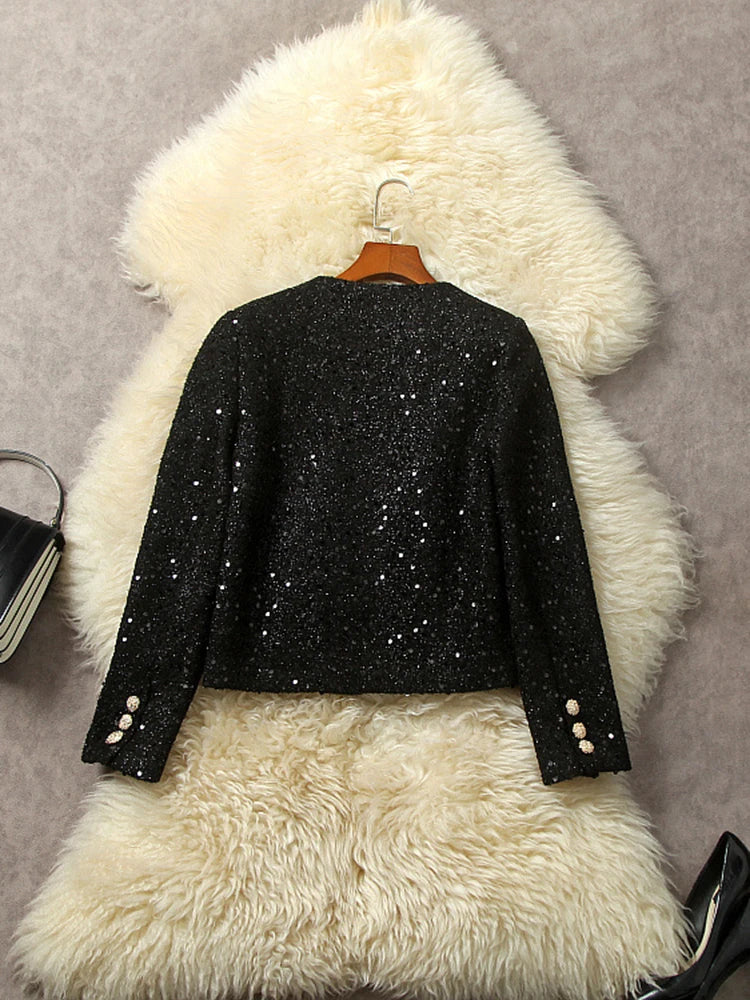 Sequined Tweed Jacket