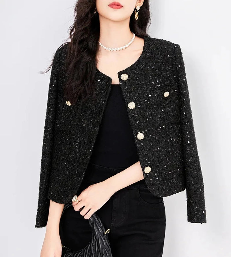 Sequined Tweed Jacket