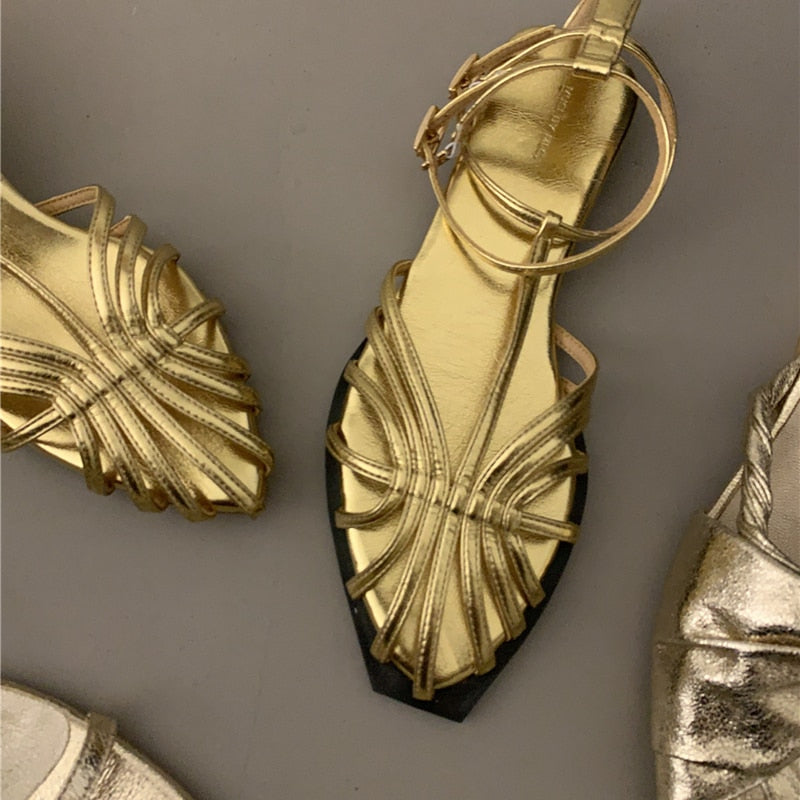 Gold Narrow Sandals