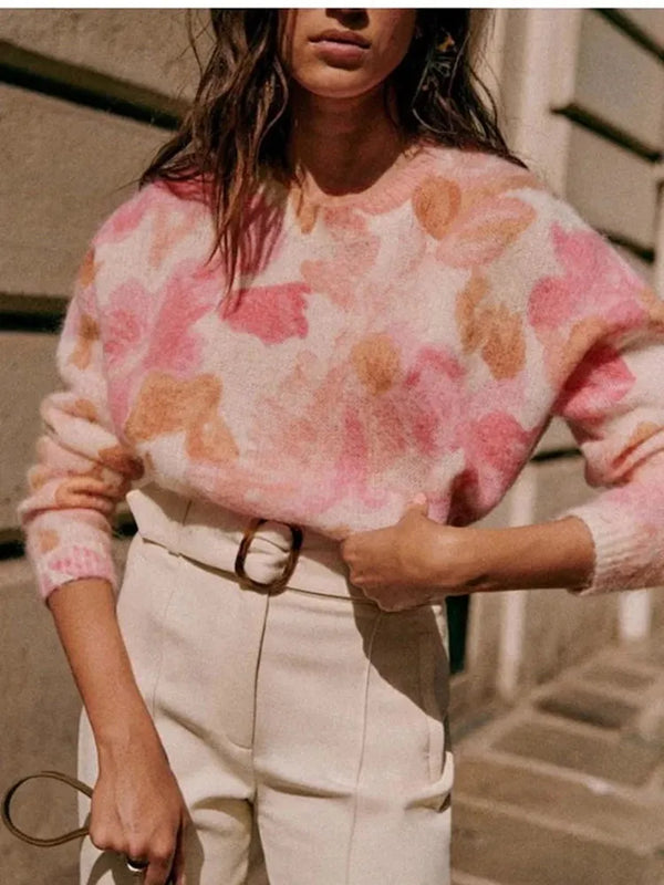 Floral Knitted Pullover