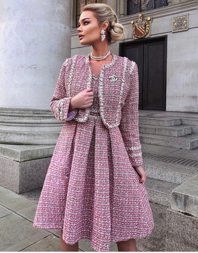 Dina Tweed Dress and Coat Set – MIRASDAY